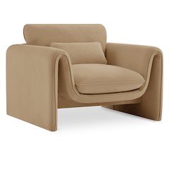 Sloan Camel Velvet Fabric Chair