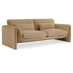 Sloan Camel Velvet Fabric Sofa