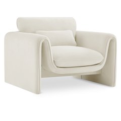 Sloan Cream Velvet Fabric Chair