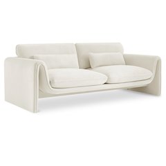 Sloan Cream Velvet Fabric Sofa