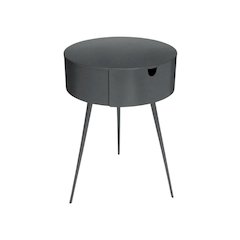Grey Contemporary Nightstand with Sleek Finish and Versatile Design