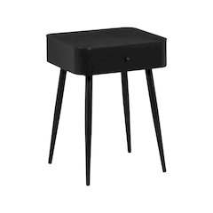 Contemporary Night Stand with Matte Black Finish for Bedroom Storage