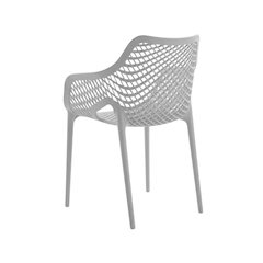 Gray Outdoor Patio Dining Chairs Set Of 4 With Armrests And Uv-Resistant Finish
