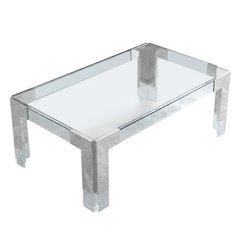 Contemporary Chrome Coffee Table with Sleek Finish and Modern Style