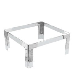Contemporary Chrome Coffee Table with Modern Finish and Sturdy Design