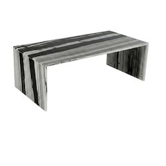 Contemporary Marble Coffee Table with Durable Panda Finish