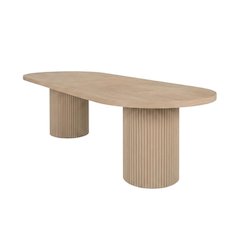 Natural Oak Oval Dining Table, Butterfly Leaf, Seats 8