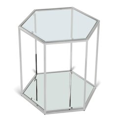 Sei Brushed Chrome End Table
