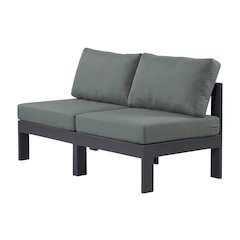 Gray Fabric Outdoor Modular Sofa With Contemporary Style And Comfortable Seating