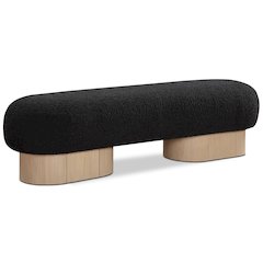 Robertson Black Boucle Fabric Bench