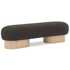Robertson Brown Boucle Fabric Bench