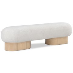 Robertson Cream Boucle Fabric Bench