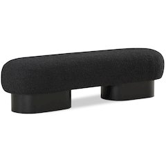 Robertson Black Boucle Fabric Bench