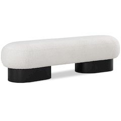 Robertson Cream Boucle Fabric Bench