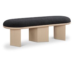 Wilshire Black Boucle Fabric Bench