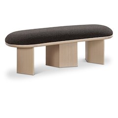 Wilshire Brown Boucle Fabric Bench