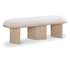 Wilshire Cream Boucle Fabric Bench