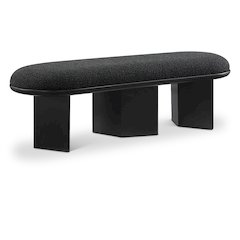 Wilshire Black Boucle Fabric Bench