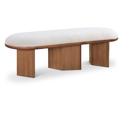 Wilshire Cream Boucle Fabric Bench
