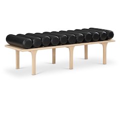 Landon Black Vegan Leather Bench