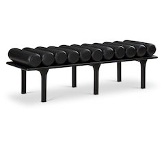 Landon Black Vegan Leather Bench