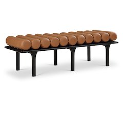 Landon Cognac Vegan Leather Bench