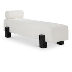 Edison Cream Chenille Fabric Bench