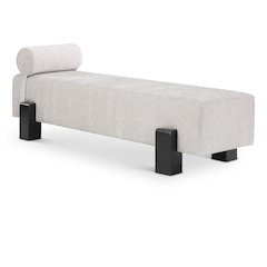 Edison Light Grey Chenille Fabric Bench