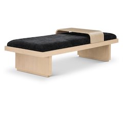 Arlington Black Chenille Fabric Bench