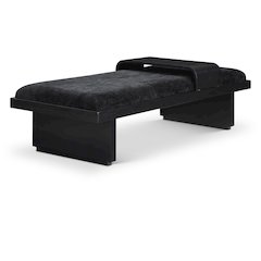 Arlington Black Chenille Fabric Bench