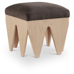 Altair Brown Velour Fur Fabric Bench