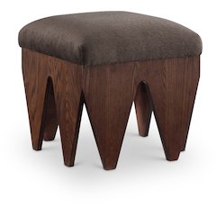Altair Brown Velour Fur Fabric Bench