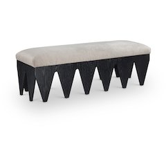Altair Beige Velour Fur Fabric Bench