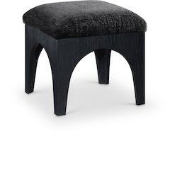 Lawson Black Chenille Fabric Upholstered Ottoman