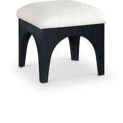 Lawson Cream Chenille Fabric Upholstered Ottoman
