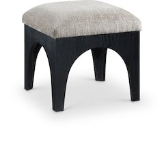 Lawson Grey Chenille Fabric Upholstered Ottoman