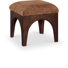 Lawson Cognac Chenille Fabric Upholstered Ottoman