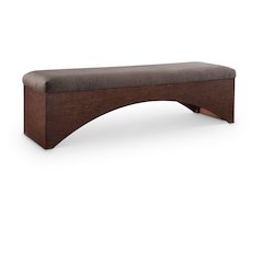 Lawson Brown Velour Fur Fabric Bench