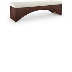 Lawson Cream Velour Fur Fabric Bench