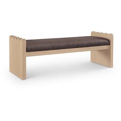Sonia Brown Velour Fur Fabric Bench