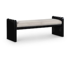 Sonia Beige Velour Fur Fabric Bench