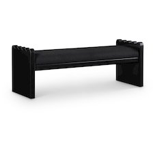 Sonia Black Velour Fur Fabric Bench