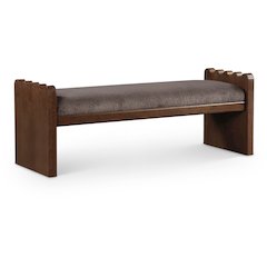 Sonia Brown Velour Fur Fabric Bench