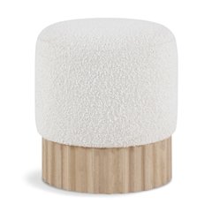 Veranda Cream Boucle Fabric Ottoman/Stool
