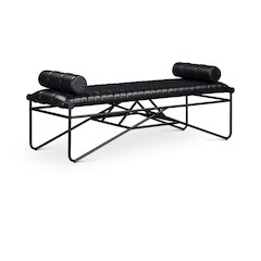Gatsby Black Vegan Leather Bench