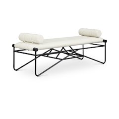 Gatsby Cream Vegan Leather Bench