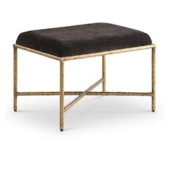 Valley Brown Chenille Fabric Bench