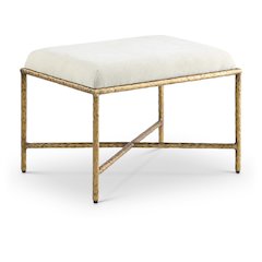 Valley Cream Chenille Fabric Bench