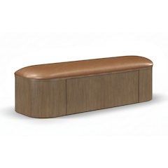 Velden Cognac Vegan Leather Upholstered Storage Bench