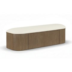 Velden Cream Vegan Leather Upholstered Storage Bench